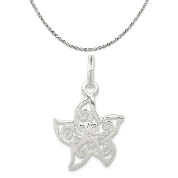 14mm x 18mm Solid 925 Sterling Silver Starfish Pendant Charm 14mm x 18mm Solid 925 Sterling Silver Starfish Pendant Charm